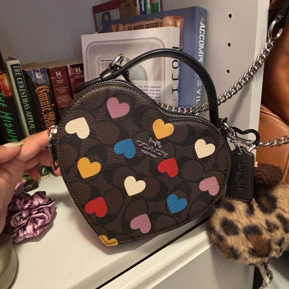 COACH Women’s Heart Crossbody Bag - Brown Multi In Signature Leather CP022